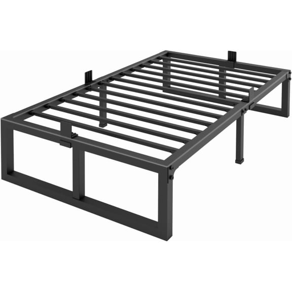 YN Angel Twin XL Size Bed Frame, 14 Inch Heavy Duty Support 3500 lbs Metal Platform, No Box Spring Needed/Noise Free/Non-Slip/Steel Slat Support/Easy Assembly