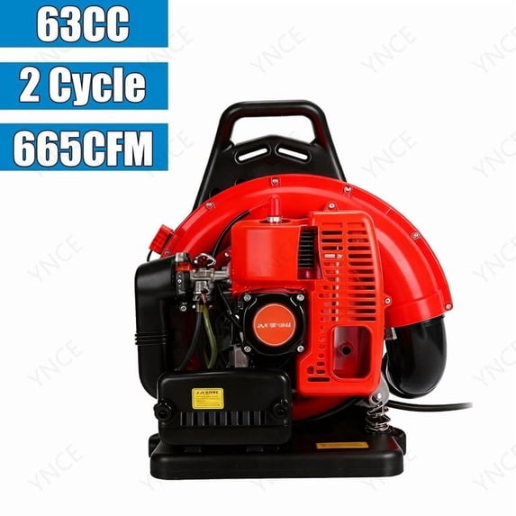 YNCE 2 Stroke High Power Gas Backpack Leaf Blower 3HP - 63CC Engine, 665CFM , Adjustable Speed, Ergonomic Design for Effortless Leaves, Snow, and Debris Cleanup (Red_XL)