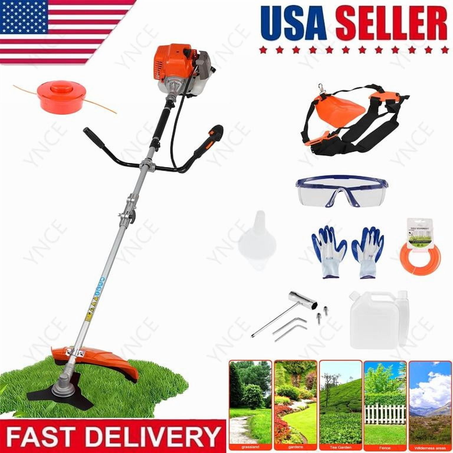 YNCE 2 in 1 String Trimmer, Gas Weed Wacker Cordless, 52cc 2 Cycle Weed Eater with Anti-Slip Handle Brush Cutter Garden Tools Edger Lawn Tool