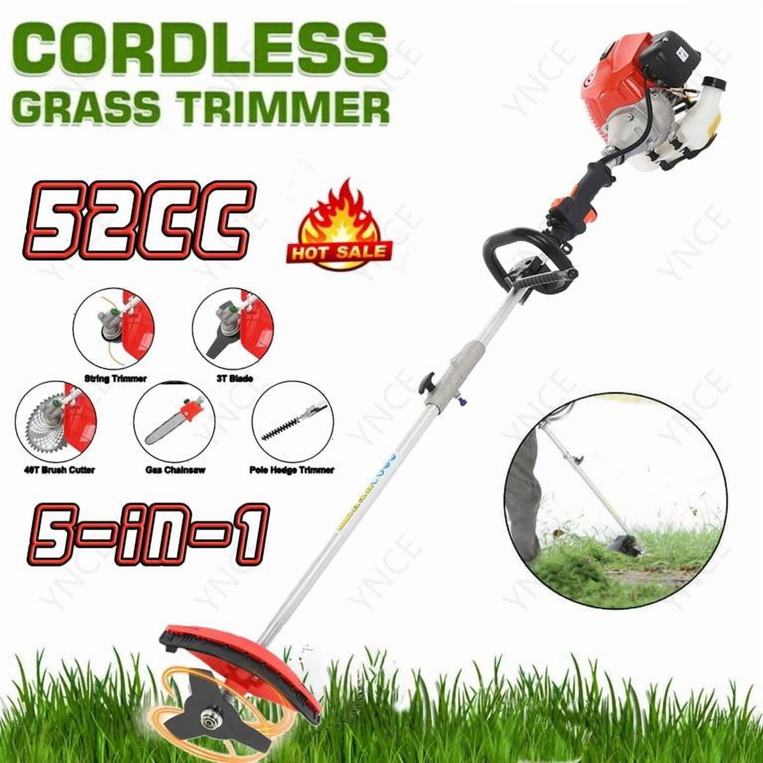 YNCE 2025 New Gas Weed Wacker - 52cc 2-Stroke 5 in 1 Multi-Functional Lawn Mower Hedge Trimmer Pruners Gas Powe Brush Cutter, Handheld Weed Eater for Garden and Yard Lawn