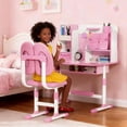 thumbnail image 1 of YNCE Desk for Kids, Kids Desk and Chair Set Height Adjustable for Girls, Kid Study Table and Chair Set with Widened Desktop Storage Drawer, 1 of 8