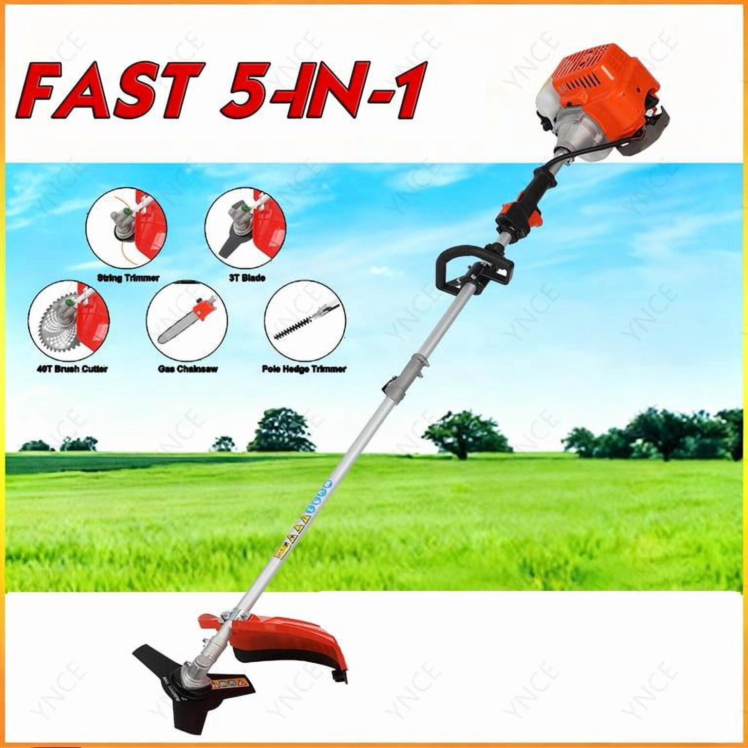 YNCE 2025 Upgraded 5 in 1 Gas Multi Functional Trimming Tools, 52CC 2 Stroke Gas Weed Eater, Weed Wacker Gas Powered, 9500rpm High Power Gas String Trimmer, Brush Cutter for Garden, Yard, Home