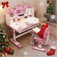 thumbnail image 1 of YNCE 2025 Upgraded Kids Desk and Chair Set, Kids School Desk Children Desk and Chair Set with Magnetic Back Plate, Drawers Schoolbag Hooks & Book Stand, Pen Holders, 1 of 9
