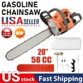 thumbnail image 1 of YNCE 20Inch Top Handle Gas Chainsaw 58cc 2-Stroke Petrol Handheld Cordless Chain Saw Portable Chain Saws with Quick Start for Professional Tree Wood Cutting, Sack Sawing, Green Pruning, 1 of 8