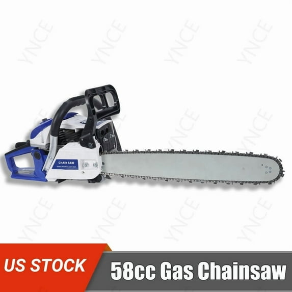 YNCE 20Inch Top Handle Gas Chainsaw 58cc 2-Stroke Petrol Handheld Cordless Chain Saw Portable Chain Saws with Quick Start for Professional Tree Wood Cutting, Sack Sawing, Green Pruning