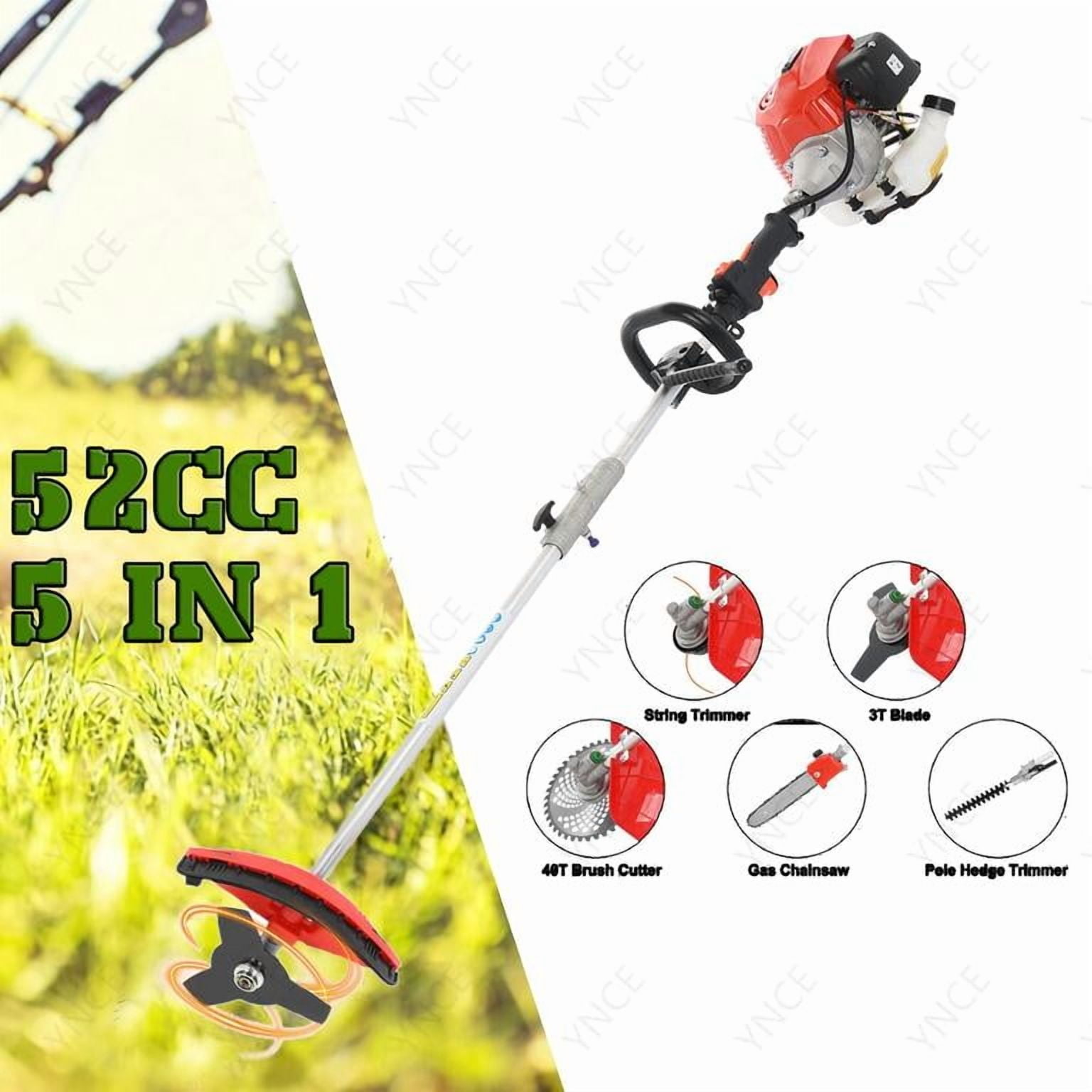 YNCE 5 in 1 Gas Weed Eater, 52CC 2-Cycle Weed Eater Gas Powe, Gas Weed Wacker, 9500rpm Strong Power & Multi Functional Gas String Trimmer Brush Cutter for Yard & Garden