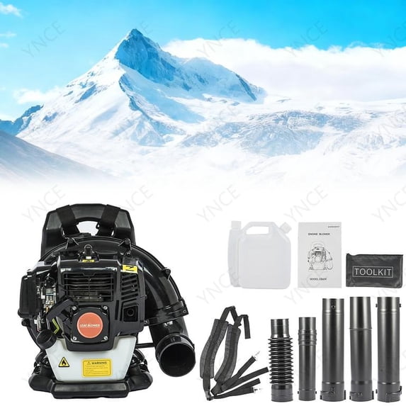 YNCE 52CC Backpack Gas Leaf Blower, 2 Stroke Gas Powered Backpack Blower with Fuel Tank, 550CFM Air Volume 200MPH Speed, Ideal for Lawn Care (Black)