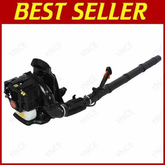 YNCE 52CC Gas Backpack Leaf Blower, 2 Stroke 550 CFM 200 MPH Gas Powered Engine, Low Vibration and Ergonomic Design with Cruise Control for Outdoor GardenYard Cleaning and Snow Removal (Black)