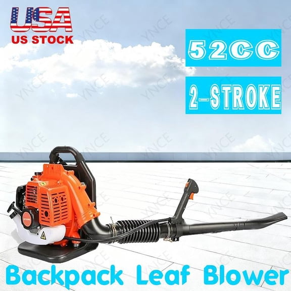 YNCE 52CC Gas Backpack Leaf Blower 2 Stroke Enginee 550CFM 200MPH , 1.7HP ,Ergonomic Harness System,Low Vibration and Cruise Control Powerful Gas Blowers for Lawn Yard Care-Gifts for Dad (Orange_2)