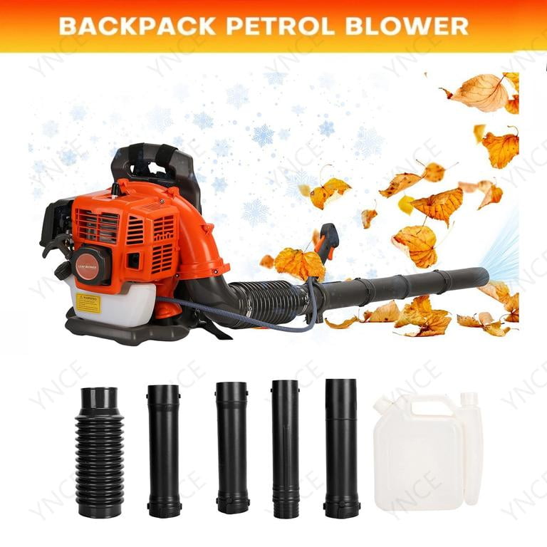YNCE 52CC Gas Powered Backpack Leaf Blower, 1.7 HP 2 Cycle 550 CFM 200 MPH , Commercial-Grade Gas Leaf Blower for Landscaping, Snow Removal, and Heavy-Duty Yard Work (Orange_1)
