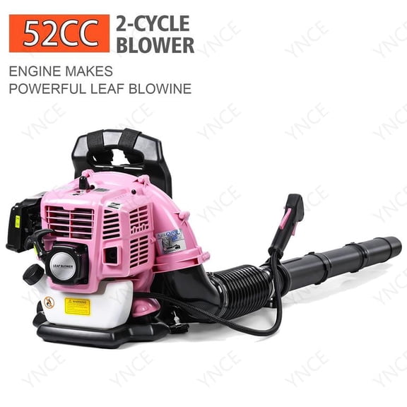 YNCE 52CC Gas Powered Backpack Leaf Blower, 1.7HP 2 Stroke 550CFM 200MPH , Commercial-Grade Gas Leaf Blower for Landscaping, Snow Removal, and Heavy-Duty Yard Work (Pink)