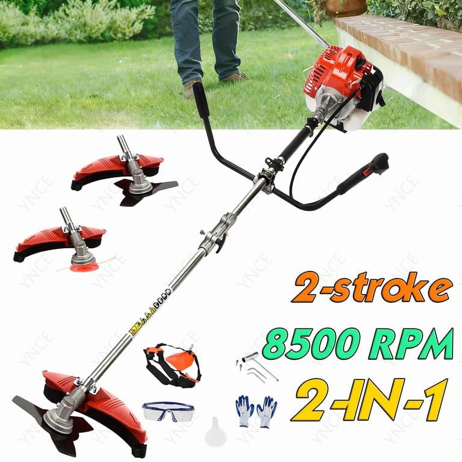 YNCE 52cc 2-Stroke Gas Powe Weed Eater, Grass Trimmer 2 in 1 Weed Wacker 2.2KW 8500RPM Multi-Functional Gas String Trimmer for Home Garden