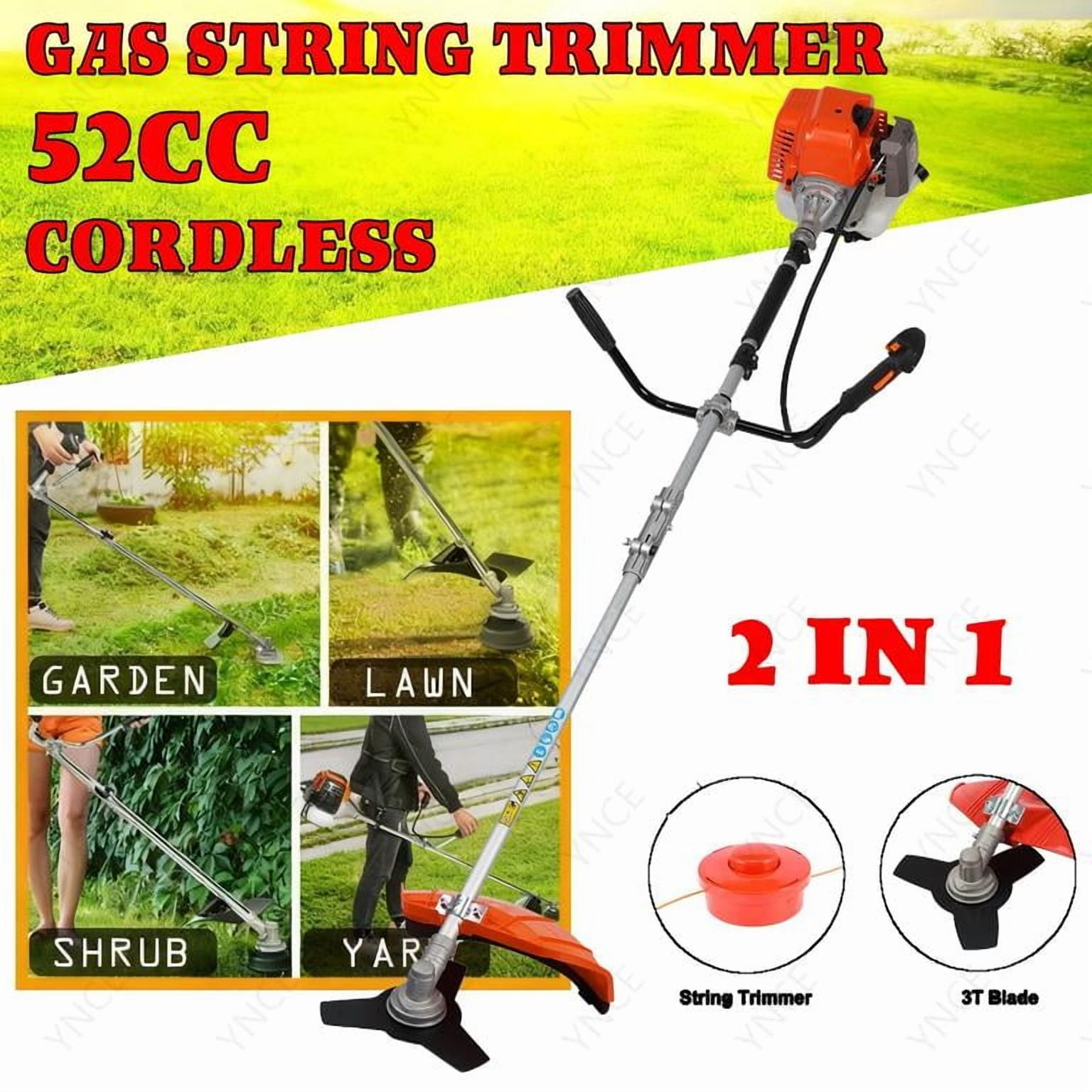 YNCE 52cc Weed Wacker Gas Powered, 2-Stroke Gas String Trimmer with 1.2L Fuel Tank, 2.2KW/8500RPM Weed Eater with Multi Accessories and Sharp Blade, Weed Eater for Villa, Garden, Lawn, Park