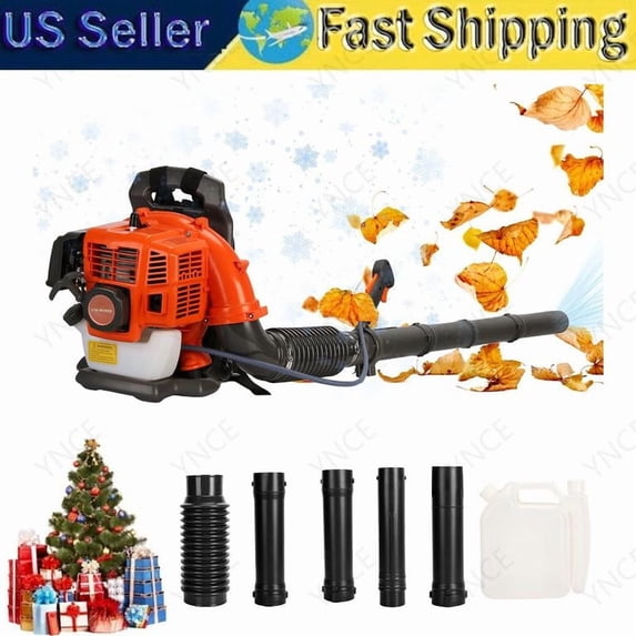 YNCE 550 CFM Backpack Gas Leaf Blower 52CC 2 Stroke Ergonomic Harness System 200 MPH Low Vibration Cruise Control Powerful Gas Blowers for Lawn Yard Care Gifts for Dad (Orange_1)