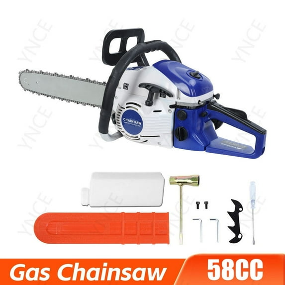 YNCE 58CC Gas Chainsaw 20 Inch Bar - 3HP 2-Cycle Gas Chain Saw with Easy Start, Anti-Vibration for Forest Logging, Wood, Orchards and Ranches Cutting Use