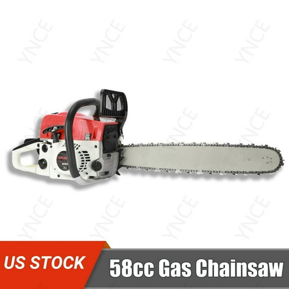 YNCE 58CC Gas Powered Chainsaw 20 Inch Bar Chainsaws 2-Cycle Cordless Handheld Petrol Gasoline Chain Saw for Tree Felling Forestry Logging Backyard Storm Cleanup Farm Wood Cutting