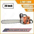 thumbnail image 1 of YNCE 58CC Gas Powered Chainsaw 20 Inch, Lightweight Top Handle Handheld Chainsaw with Quenched Chain, Auto Lubrication, Safety Lock & Quick Stop for Tree Wood Cutting, 1 of 10