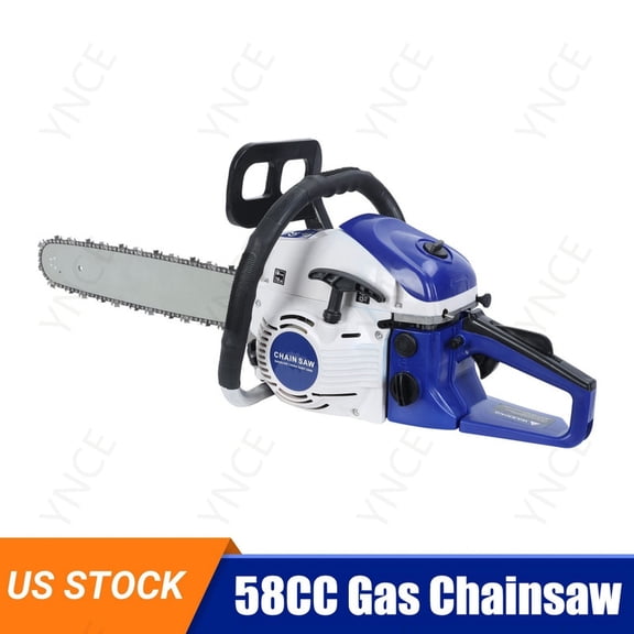 YNCE 58CC Gas Powered Chainsaw 20 Inch, Lightweight Top Handle Handheld Chainsaw with Quenched Chain, Auto Lubrication, Safety Lock & Quick Stop for Tree Wood Cutting