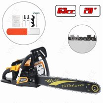 YNCE 63CC Gas Chainsaw 20 Inch Bar - 3.75HP 2-Cycle Gas Chain Saw with Easy Start, Anti-Vibration for Forest Logging, Wood, Orchards and Ranches Cutting Use