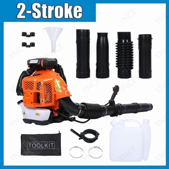 YNCE 80CC Gas Backpack Leaf Blower 2 Stroke Enginee 900 CFM 206 MPH , 4.8 HP ,Ergonomic Harness System,Low Vibration and Cruise Control Powerful Gas Blowers for Lawn Yard Care-Gifts for Dad (Orange)