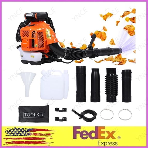 YNCE 80CC Gas Backpack Leaf Blower, 900CFM 4.8HP 2 Cycle Engine, Heavy-Duty Leaf & Snow Blower for Lawn, Garden & Commercial Use (Orange)