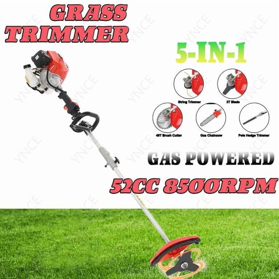 YNCE Backpack String Trimmer,Cordless 52CC 2 Stroke Petrol Pole Hedge Trimmer Chain Saw Brush Cutter with Guard Accessories for Garden and Yard from US Fast Arrival