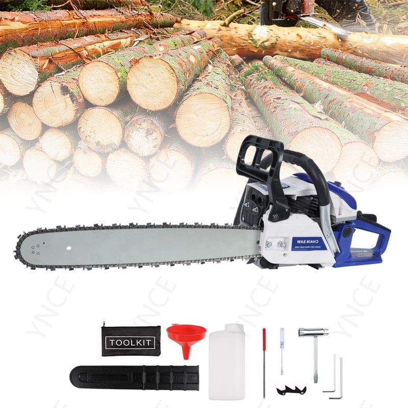 YNCE Gas Chainsaw 58CC 2-Cycle Gasoline Powered Chainsaw 20 Inch Handheld Cordless Petrol Chain Saws For Forest, Wood, Garden and Farm Cutting Use