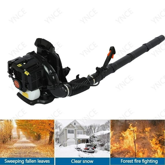 YNCE Gas Powered Backpack Leaf Blower – 52CC 2 Stroke Engine, 550CFM & 200MPH for Heavy Duty Commercial Lawn Care, Wet Leaf & Debris Removal (Black)