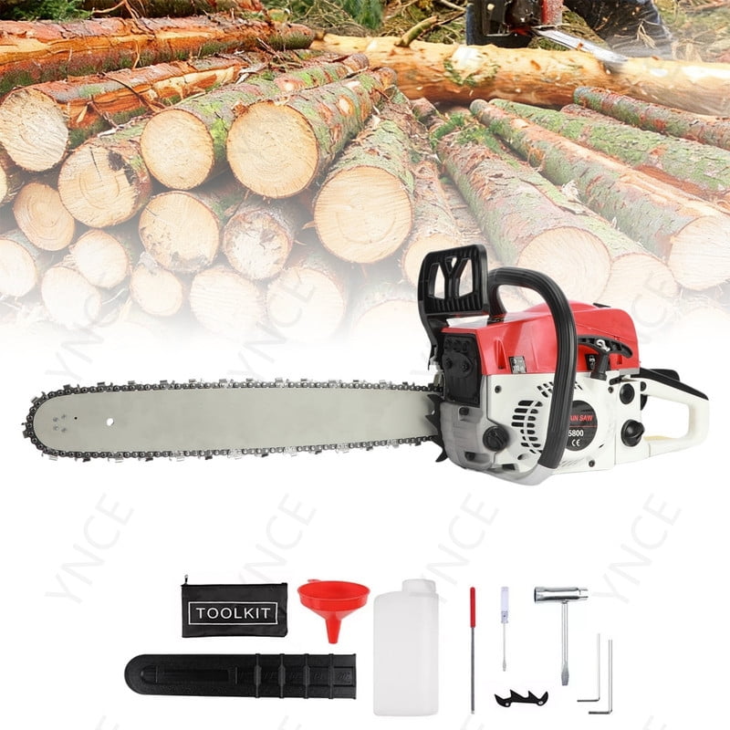 YNCE Gas Powered Chainsaw, 58-cc 3.2-HP, 2-Cycle Engine, 20 Inch Chainsaw with Automatic Adjustable Oil Pump, For Wood Cutting, Tree Trimming and Land Clearing