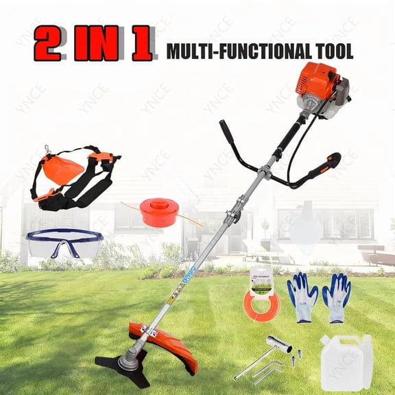 YNCE Gas Weed Eater, 52CC 2-Stroke Weed Wacker Gas Powered, 2 in 1 Multi-Functional String/Grass Trimmer, Brush Cutter for Gardening Shipping from USA Fast Arrival
