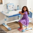 thumbnail image 1 of YNCE Height Adjustable Kids Desk and Chair Set, Kids Functional Desk and Chair Set, Children Study Desk, Study Table for School Writing Table for Writing Reading, 1 of 10