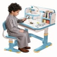 thumbnail image 1 of YNCE Kids Desk and Chair Set,Height-Adjustable Student Study Desk Widened Desktop Multi Separation Cartoon Pattern Desk Chair Set Kids Study Table with Drawer Chair Set Fast Delivery from US, 1 of 8