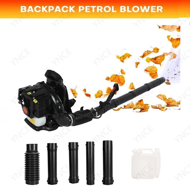 YNCE Leaf Blower - 52CC 550 CFM 2 Stroke Backpack Gas Powered Blower, Grass Lawn Air Cooling Gasoline with Air-Cooled, Snow for Garden (Black)