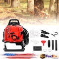 thumbnail image 1 of YNCE Leaf Blower, 75.6CC 2 Cycle Backpack Gas Leaf Blower, Backpack Blower, Gas Blower, Up to 900 CFM , Powerful Clearing, for Lawn Care Yard Dust Debris (Red), 1 of 10