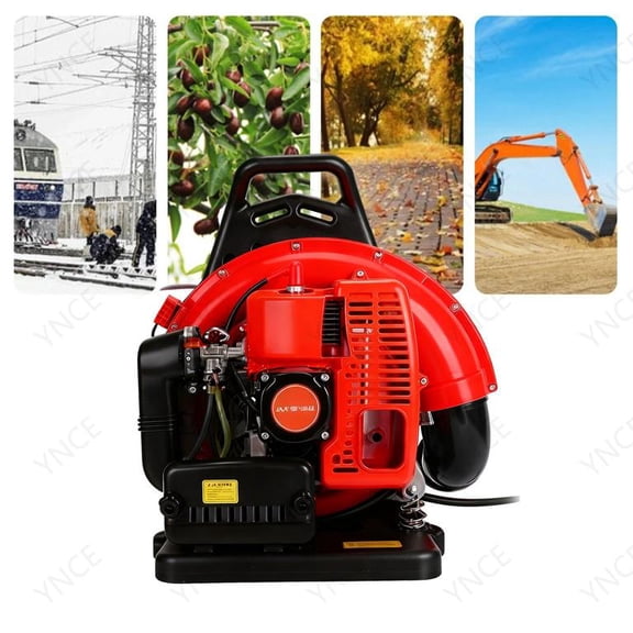YNCE Leaf Blower, Gas Blower, Gas Leaf Blower for Lawn Care, 2 Stroke Engine 665 CFM Air Volume Tank Leaf Blower 63CC Gas Powered Backpack Snow Blower (Red_XL)