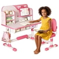 thumbnail image 1 of YNCE Premium Kids Study Desk Chair Set,Height Adjustable Children's Desk and Chair School Study Table Chair with Astronaut Pattern,Ergonomic Desk Chair with Writing Board, Bookshelf and Drawer, 1 of 10