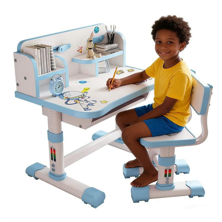 YNCE Talent Star Kids Desk and Chair Set,Adjustable Girls School ...