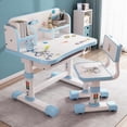 thumbnail image 1 of YNCE Talent Star Kids Desk and Chair Set,Adjustable Girls School Writing Study Table,Ergonomic Desk Chair with Large Writing Board Pull Out Drawer Book Stand, 1 of 7