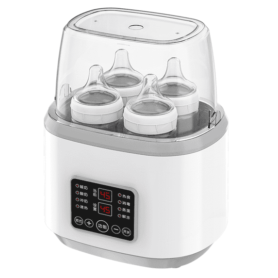 YNERC 8-in-1 Fast Milk Warmer with Timer Accurate Temperature Control Baby Bottle Warmer with Defrost Sterili-zing Keep Heat Food Jars Function White