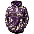 thumbnail image 1 of YNGKMEA All Hallows Eve Long Sleeve Mens Hoodies Halloween Party Sweater Party Sweatshirts Halloween Pumpkin Print Tops Dark Purple S, 1 of 3