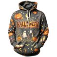 thumbnail image 1 of YNGKMEA Halloween Long Sleeve Mens Hoodies Halloween Holiday Sweaters Night Club Sweatshirt Halloween Pumpkin Print Tops Gray M, 1 of 3