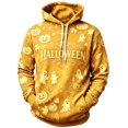 thumbnail image 1 of YNGKMEA Halloween Long Sleeve Mens Hoodies Halloween Party Sweater Ghost Sweatshirt Halloween Pumpkin Print Top Yellow M, 1 of 3