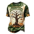 thumbnail image 1 of YNGKMEA Halloween Shirts for Men Novelty Graphic Tshirts Spooky Pumpkin Skeleton Costume Short Sleeve Crewneck Tops for Holiday Party Festive, 1 of 4