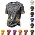 thumbnail image 1 of YNGKMEA Halloween Shirts for Men Novelty Graphic Tshirts Spooky Pumpkin Skeleton Costume Short Sleeve Crewneck Tops for Holiday Party Festive, 1 of 4