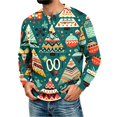 thumbnail image 1 of YNGKMEA Men's Christmas Henley Shirts Long Sleeve Fashion Graphic Ribbed Pullover T-Shirt Xmas Casual Holiday Button Tops, 1 of 5