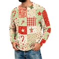 thumbnail image 1 of YNGKMEA Mens Christmas Shirts Funny Graphic Henley Tee Long Sleeve Xmas Casual Holiday Pullover Tops, 1 of 5