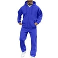 thumbnail image 1 of YNGKMEA Sweatsuits for Men Fleece Hoodie and Sweatpants Set Athletic Workout Track Suits 2 Piece Set Sweat Suit Outfits Blue XXL, 1 of 4