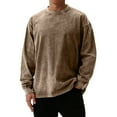 thumbnail image 1 of YNGKMEA Vintage Oversized T Shirts for Men Casual Long Sleeve Retro Distressed Pullover Shirts Crewneck Acid Wash Tops 2025 Fall Comfort Colors Sweatshirt Army Green S, 1 of 5