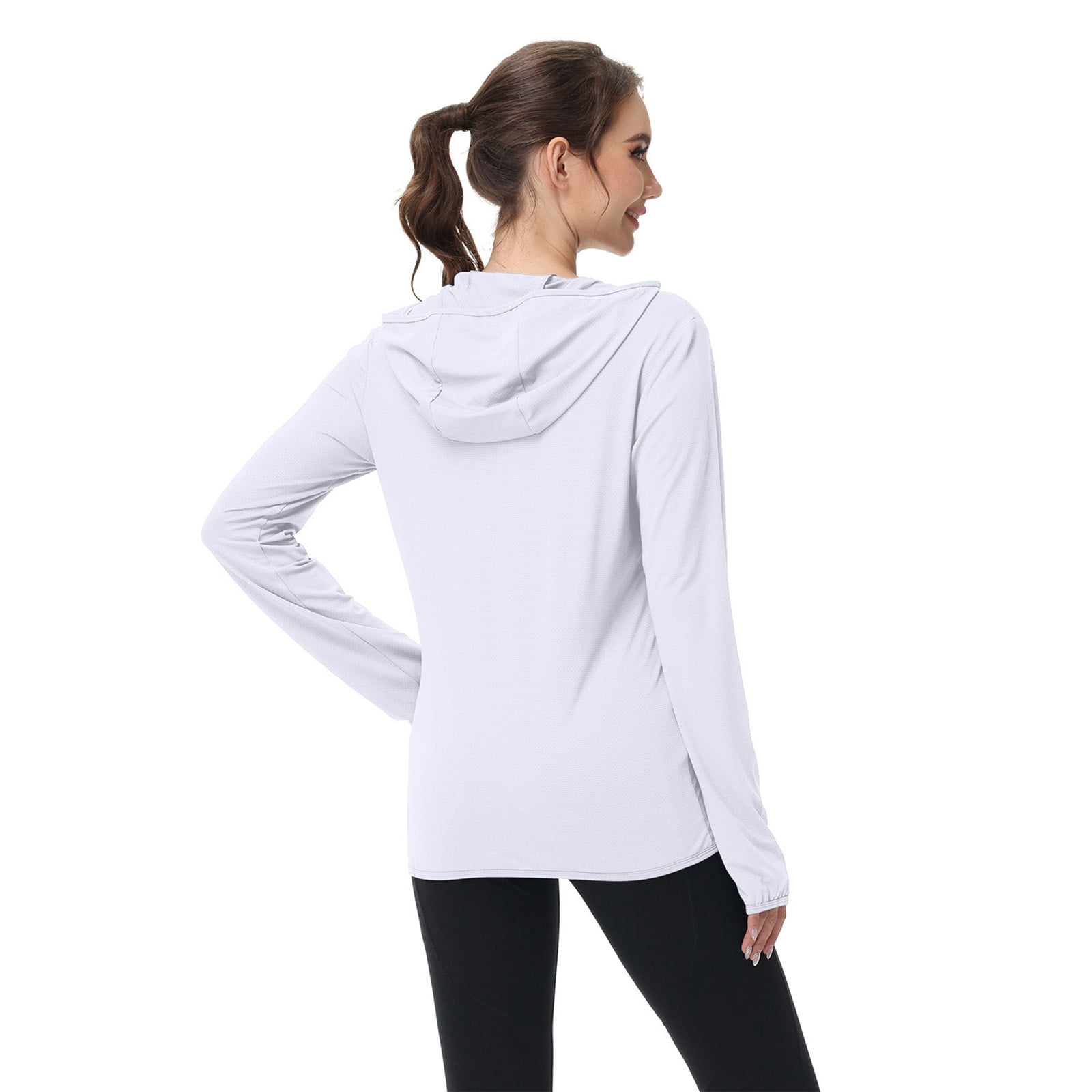 Kiobrvhe Women's Sun Protective Full Zip UPF 50 UV Protection Lightweight Long Sleeve Hoodie Grey At Women's Clothing Store