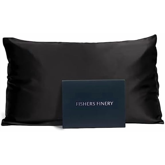 YNGLLC 25mm 100% Pure Mulberry Silk Pillowcase (Black King)